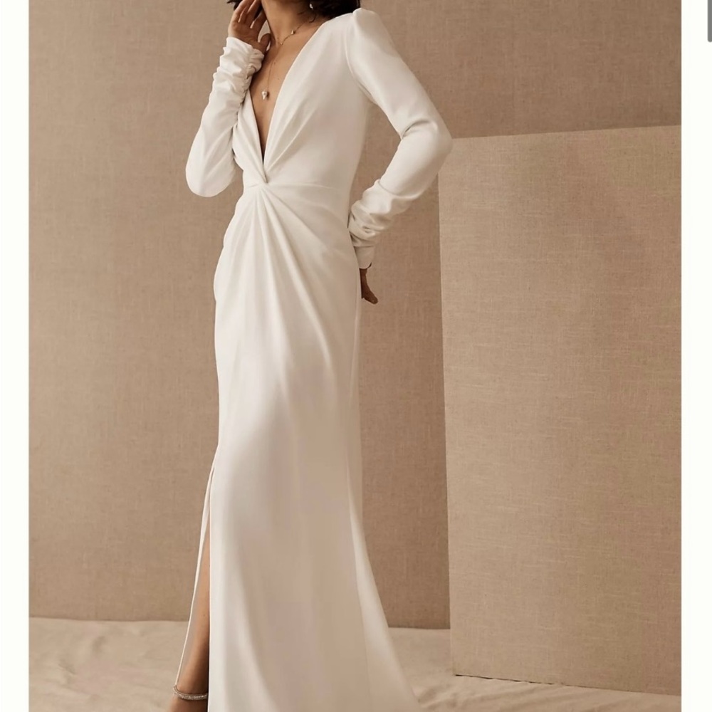 Anthropologie Cream Long Sleeve Dress